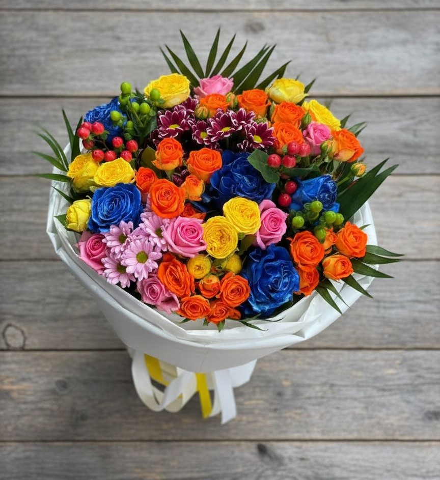 Букет цветов из: Розы и Хризантемы в Раздольном Республика Крым