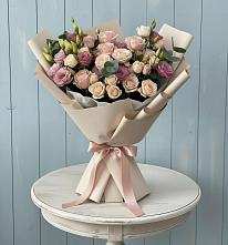 Букет цветов из:  Розы и Лизиантусы в Раздольном Республика Крым