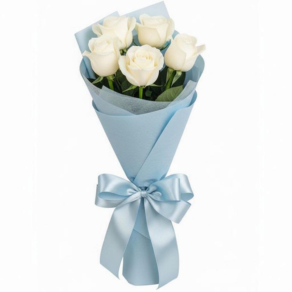 Букет 5 Белых роз Проуд в Раздольном Республика Крым