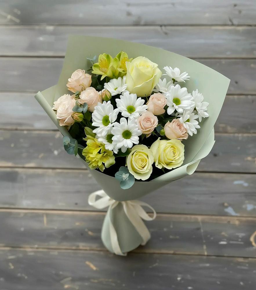 Букет цветов из: Альстромерии, Розы и Хризантемы в Раздольном Республика Крым