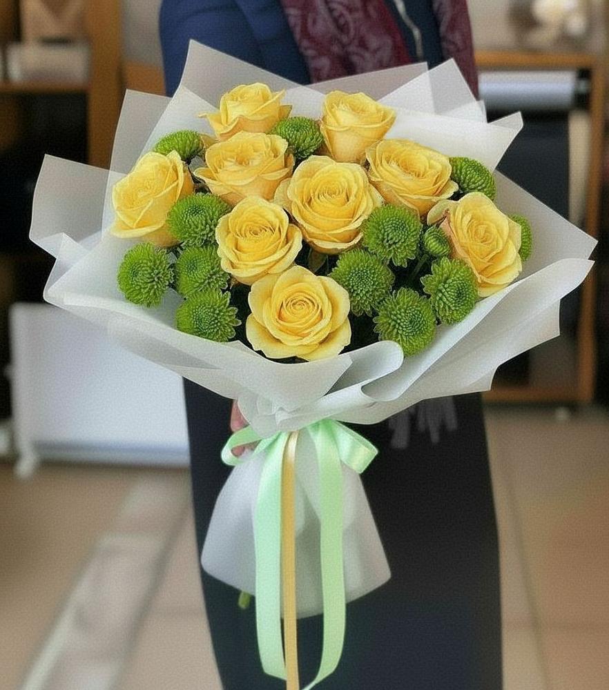 Букет цветов из: Хризантемы и Розы в Раздольном Республика Крым