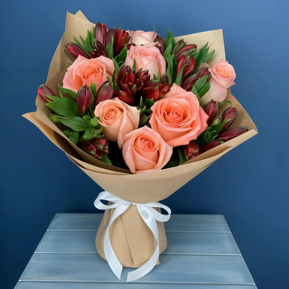 Букет цветов из: Розы и Альстромерии в Раздольном Республика Крым