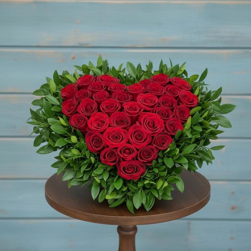 Цветочная композиция из Розы в виде сердца в Раздольном Республика Крым