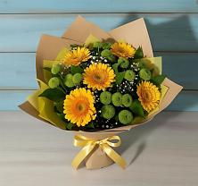 Букет цветов из:  Герберы и Хризантемы в Раздольном Республика Крым