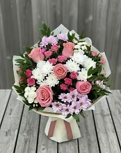 Букет цветов из:  Альстромерии, Гвоздики, Розы и Хризантемы #REPLACE_PRED# Раздольном Республика Крым
