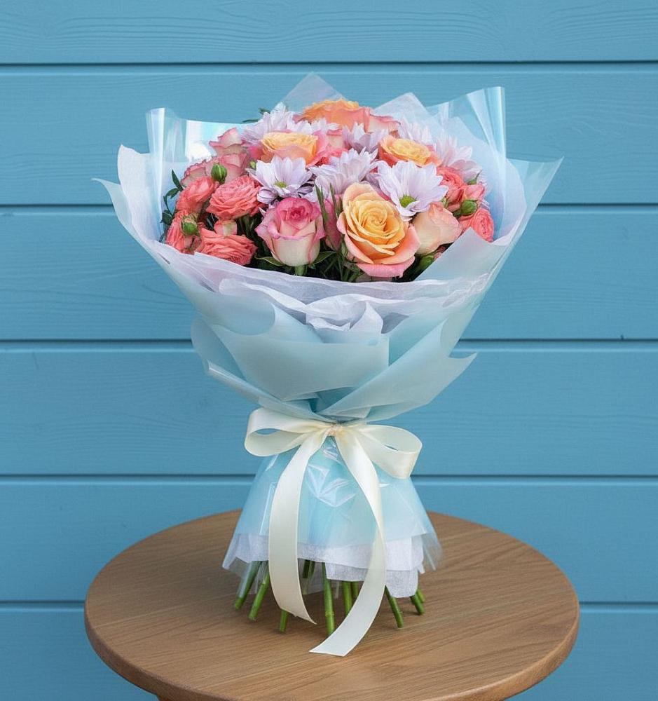 Букет цветов из: Хризантемы и Розы в Раздольном Республика Крым