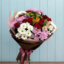 Букет цветов из:  Розы, Хризантемы и Альстромерии #REPLACE_PRED# Раздольном Республика Крым