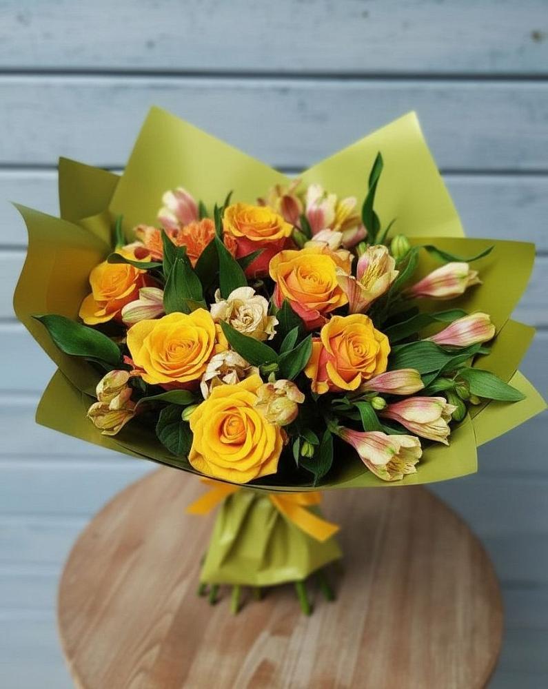 Букет цветов из: Альстромерии и Розы в Раздольном Республика Крым