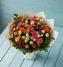 Букет Микс из разноцветных кустовых роз в Раздольном Республика Крым